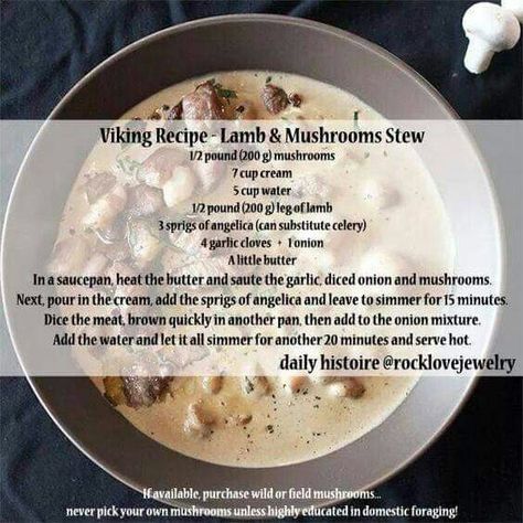 Traditonal Viking Stew Recipe Nordic Diet, Viking Food, Nordic Recipe, Medieval Recipes, Kitchen Witch Recipes, Mushroom Stew, Ancient Recipes, Norwegian Food, Scandinavian Food