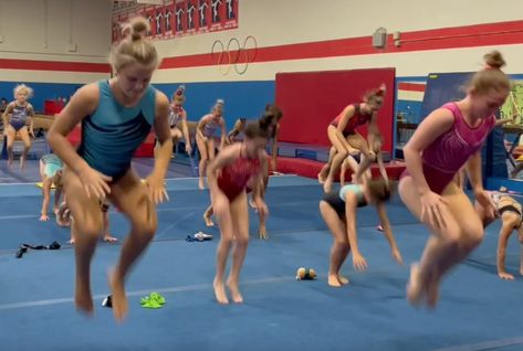 Gymnastics Leg Conditioning - How to Gymnastics Gymnastics Conditioning Circuit, Preschool Gymnastics Lesson Plans, Back Handspring Drills, Flips Gymnastics, Gymnastics Conditioning, Leg Circuit, Gymnastics Lessons, Gymnastics Moves, Gymnastics Drills