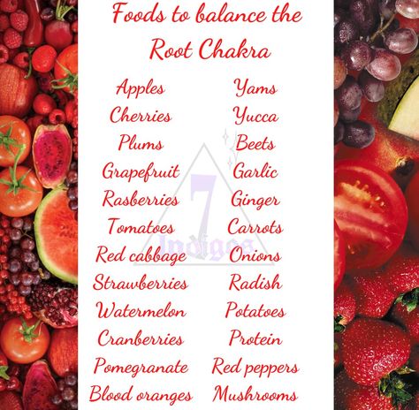 #rootchakra #7indigos Root Chakra Foods, Chakra Foods, Chakra Activation, Red Pomegranate, Red Cabbage, Root Chakra, Red Peppers, Me Time, Beets