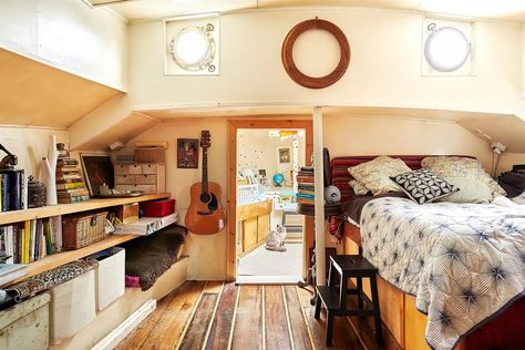 Bathroom With Shower And Toilet, Shower And Toilet, Boat House Interior, Dutch Barge, Large Deck, Sewage System, Boat House, Canoeing, Open Plan Kitchen