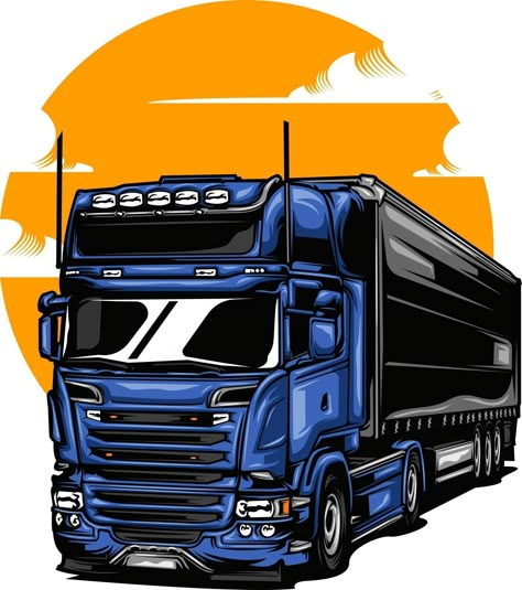 Truck Illustration Design, Truck Design Graphics, Truck Logo Design, Truck Background, Police Car Lights, Truck Illustration, Truk Besar, Truck Logo, Truck Photo