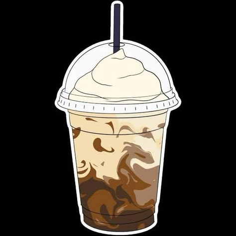 Frappe Drawing, Frappuccino Drawing, Frappe Recipes, Drawing Diary, Coffee Frappuccino, Frappe Recipe, Caramel Frappuccino, Summer Drawings, Small Coffee Shop