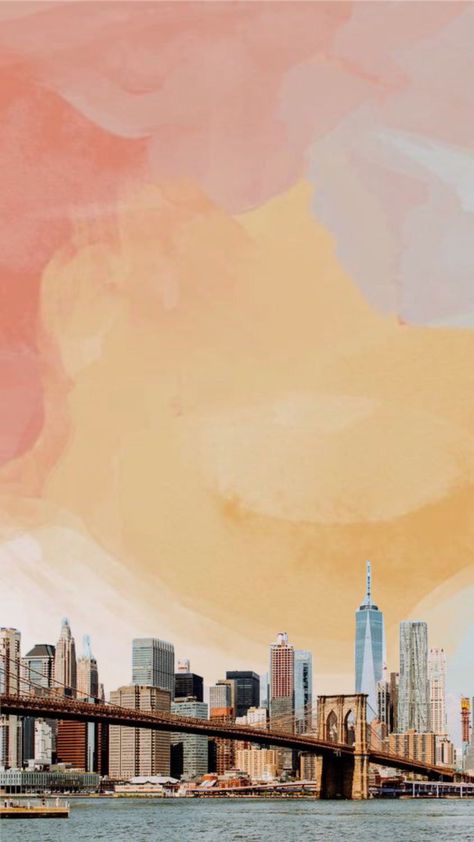 #phonebackground #nyc #watercolor #screensaver New York Aesthetic Drawing, Watercolor Screensaver, Wallpaper Backgrounds Nyc, New York Background Drawing, New York Illustration Wallpaper, Nyc Cityscape Drawing, Iphone Wallpaper Illustration, Nyc Illustration New York City, New York Skyline Illustration