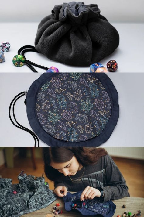 Elevate your dice game with our Crystal Haven Dice Bag! This six-pocketed wonder is designed to cradle your precious dice collection with style and organization. Perfect for Dungeons and Dragons enthusiasts, this dice bag is a must-have accessory for your tabletop adventures. Crystal Dice Bag Dice Bag with 6 Pockets DnD Dice Bag Dungeons and Dragons Accessories Pocket Dice Bag Dice Bag Pattern Sewing, Diy Dnd Gifts, Diy Dice Bag, Dnd Dice Bag, Crystal Dice, Dnd Diy, Dice Pouch, Diy Dice, Dungeons And Dragons Accessories