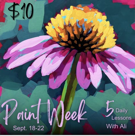 Ali Kay Studio, Ali Kay Paint Along, Ali Kay Art, Ali Kay, Arty Ideas, Coaster Ideas, Wildflower Paintings, Oil Art, Need Motivation