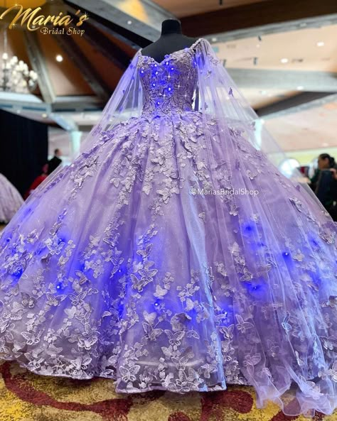 Lilac Dress Quinceañera, Pastel Purple Quinceanera Dress, Lavender 15 Dresses Quinceanera, Violet Quinceanera Dresses, Tangled Quinceanera Dress, Quinceanera Dresses Butterfly, Purple Butterfly Quinceanera Theme, Butterfly Quince Dress, Light Purple Quinceanera Dresses