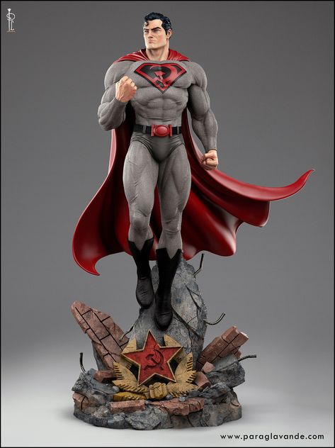 Superman Red Son, Superman Figure, Dc Action Figures, Dc Figures, Character Statue, Superman Art, Science Fiction Illustration, Superman Comic, Marvel Images