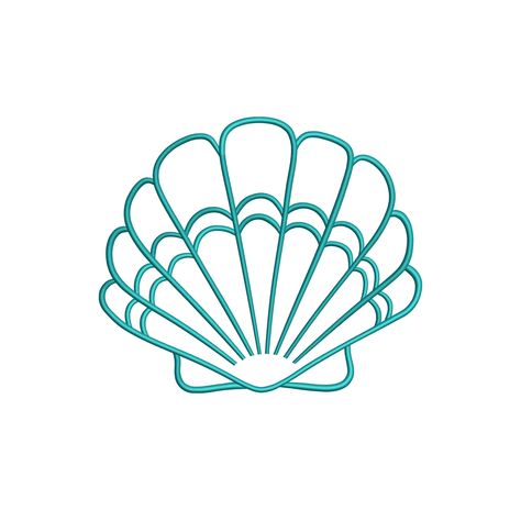 Seashell Embroidery Design  INSTANT DOWNLOAD Our embroidery pattern outline ocean seashell is available in 6 different sizes, giving you the flexibility to choose the best size for your project: Here are the details for each of the sizes: Size 1: 2.34" X 2.0" (59.5 X 50.8 mm), 4103 stitches Size 2: 3.51" X 3.0" (89.3 X 76.2 mm), 5983 stitches Size 3: 4.69" X 4.0" (119 X 101.6 mm), 9072 stitches Size 4: 5.86" X 5.0" (148.8X 127.0 mm), 11290 stitches Size 5: 7.03" X 6.0" (178.5 X 152.4 mm), 13528 Sea Shell Graphic Design, Sea Shell Embroidery Design, Embroidery Patterns Sketch, Embroidered Sea Shells, Shell Embroidery Design, Seashell Outline, Art For Embroidery, Shell Outline, Seashells Template