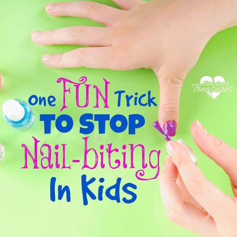 Do your kids bite their nails? Here is one FUN trick that will stop the nail biting -- guaranteed! Nail Biting Remedies, Biting Fingernails, Stop Nail Biting, Nail Biting Habit, Biting Nails, Opal Nails, Trick Words, Toddler Biting, Family Forever