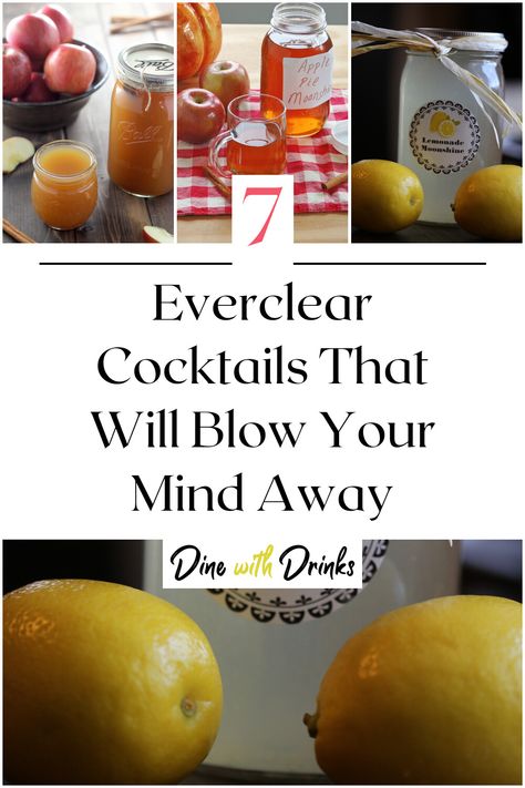 Collage of 4 everclear cocktails. Ever Clear Drinks, Everclear Drinks Recipes, Everclear Cocktails, Everclear Recipes, Everclear Drinks, Mixology Drinks, Jungle Juice, Drinks Alcohol, Mixed Drinks Recipes