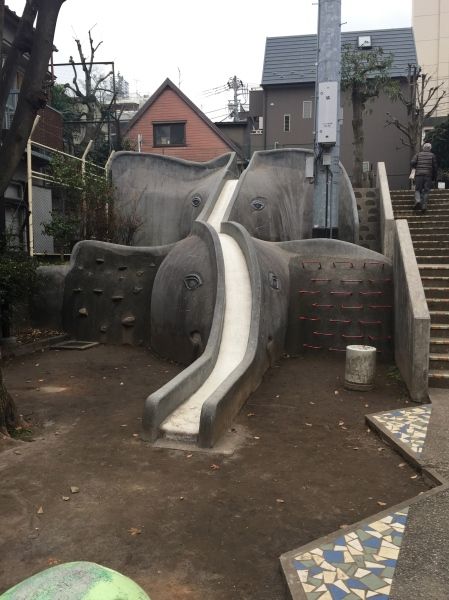 Interesting Japanese Playground Structures #2 – Elephant Slide | Tokyo Fox (東京狐) Cool Playgrounds, Playground Structures, Movie Locations, Children Park, Cycling Trips, City Park, American Travel, Dutch Artists, Fire Station