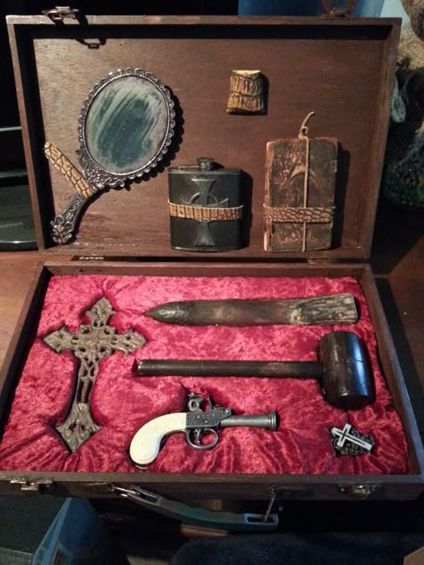 Vampire Killing Kit, Vampire Hunter Kit, Stiltbeast Studios, Vampire Hunter Aesthetic, Vampire Diy, Vampire Kit, Vampire Decor, Vampire Hunters, Pretty Knives