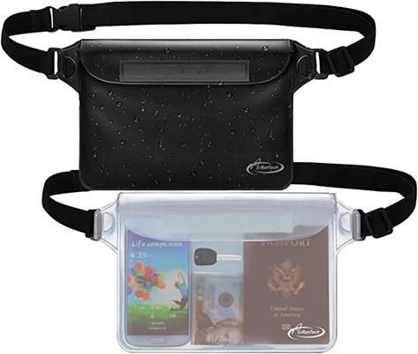 AiRunTech Waterproof Pouch with Waist Strap (2 Pack) | Beach Accessories Best Way to Keep Your Phone and Valuables Safe and Dry | Perfect for Boating Swimming Snorkeling Kayaking Beach Pool Water Park. Amazon Associated Waterproof Fanny Pack, Water Sport Accessories, Swimming Equipment, Waterproof Pouch, Waterproof Phone, Waist Pouch, Swimming Diving, Waterpark, Beach Essentials