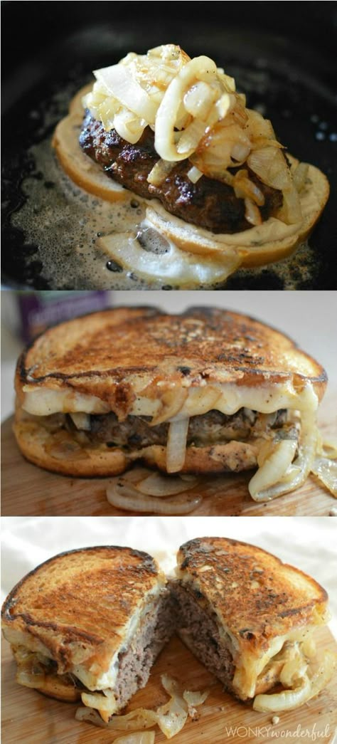 Patty Melt Recipe with extra #Cheese & Garlic Parmesan Spread! #HiddenValleyIt #ad - WonkyWonderful.com Patty Melt Recipe, Melt Recipe, Gourmet Sandwiches, Patty Melt, Deli Sandwiches, Brunch Buffet, Grilled Sandwich, Burgers Sandwiches, Good Eat