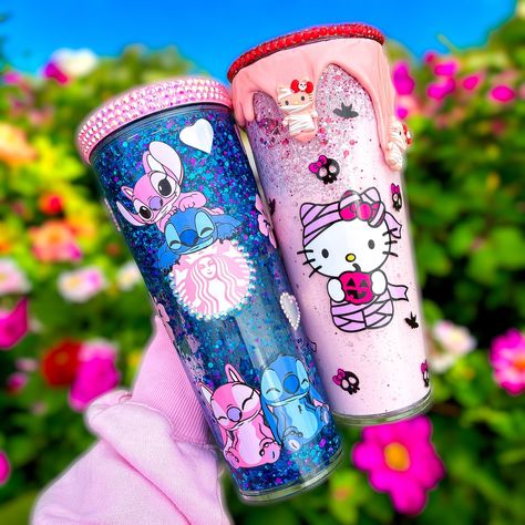 The lilo & stitch snowglobe tumbler with the snowglobe lid has made a comeback 💙 I tweaked a few things this time so it’s even better than before🤩 There’s only one available though and it went so quick last year🫣 Also here’s a peek at our hello kitty snowglobe 👀 Snowglobe Tumbler, Lilo Stitch, Stay Hydrated, Lilo And Stitch, Snow Globes, Hello Kitty, Tumbler, Kitty