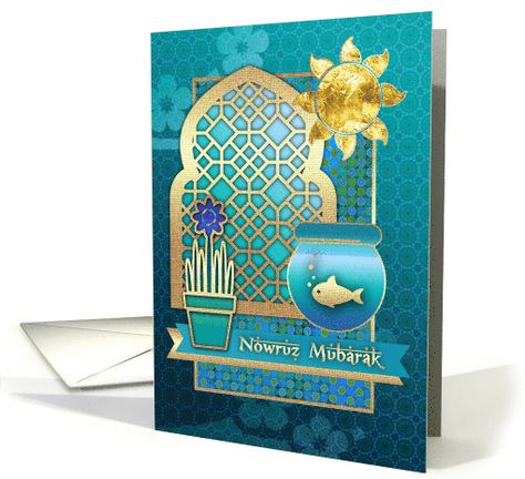 Nowruz Mubarak. Send your Nowruz wishes and love to friends and family with these colorful and festive Persian New Year Cards with personalized inside greeting. at greetingcarduniverse.com Nowruz Mubarak, Nowruz Card, Happy Nowruz, Iranian New Year, Persian New Year, Muslim Holidays, New Year Cards, New Year Postcard, Father's Day Greetings