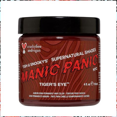 MANIC PANIC SuperNatural Hair Dye Tiger's Eye Tiger Eye Hair, Manic Panic Hair Dye, Manic Panic Hair, Hair Levels, Semi Permanent Hair Dye, Brown Hair Dye, Ginger Hair Color, Hair Color Cream, Semi Permanent Hair Color