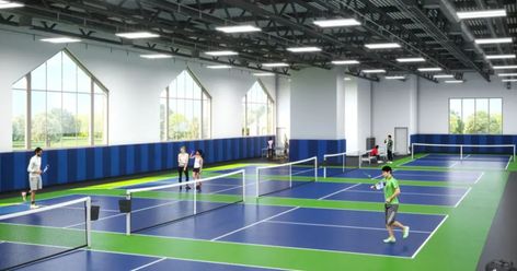 10 Indoor Pickleball Courts To Add To Your Bucket List - All Drive No Drop Indoor Pickleball, Indoor Sports Court, Pickleball Courts, Pickleball Court, Sport Court, Door Upgrade, Indoor Sports, Palm Beach Gardens, Door Makeover