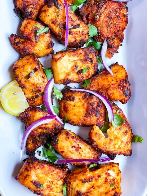 Spicy and scrumptious Andhra style fish fry in air fryer. Air Fryer Fish Fry, Air Fry Fish, Fish Filet Recipes, Airfryer Fish, Fish Fry Recipe Indian, Reheat French Fries, Air Fryer Recipes Indian, Indian Fish Recipes, Fijian Food