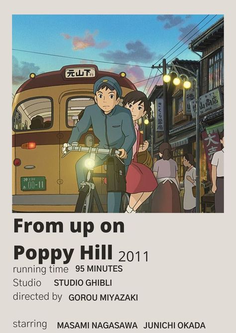 Ghibli Polaroid, Studio Ghibli Movie List, Spring Movie, From Up On Poppy Hill, Poppy Hill, Studio Ghibli Poster, Up On Poppy Hill, Casa Club, Animated Movie Posters