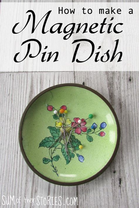 How to make a magnetic pin dish Diy Magnetic Pin Cushion, Cross Stitch Retreat Gift Ideas, Magnetic Pin Holder, Pincushions To Make, Pincushion Diy, Magnetic Pin Cushion, Magnets Diy, Create Goals, Diy Magnets