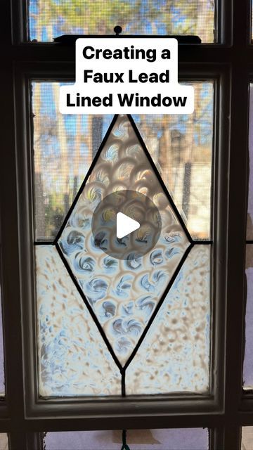 Jacqueline Combs | diy | thrift | motherhood on Instagram: "Doing my neighbors a favor and blocking their view into our family room by using faux lead lines and Gallery Glass clear window color. 

#diy #diyhomeprojects #diyhomedecor #diycrafts #womenwhodiy" Faux Leaded Glass Window Diy, Diy Leaded Glass Window, Faux Window, Window Color, Led Diy, Clear Windows, Clear Window, Diy Window, Leaded Glass