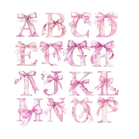 Pink Letters Aesthetic, Coquette Alphabet, Coquette Lettering, Graphic Letters Alphabet, Y Letter Wallpaper, Alfabet Aesthetic, Coquette Fonts, Coquette Illustration, Coquette Font