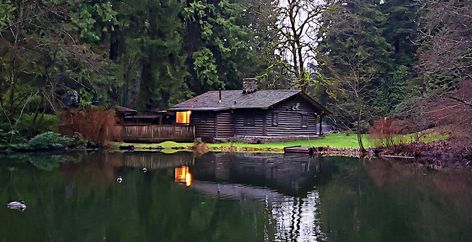 Netflix's Virgin River films all over Metro Vancouver (PHOTOS) | Curated Romantic Netflix Series, Virgin River Cabin, Cabin Photos, Chic Cabin, Cozy Cabin In The Woods, Vancouver Photos, California Towns, Bowen Island, Virgin River