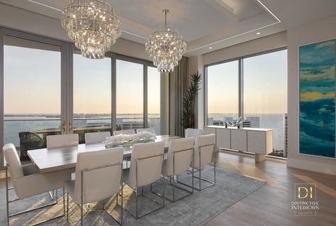 Penthouse Dining Room Inspo Penthouse Apartment Dining Room, Nyc Apartment Dining Room, Nyc Penthouse Kitchen, Luxury Nyc Penthouses, Modern House Dining Room, Mansion Dining Room, Penthouse Dining Room, Nyc Apartment Aesthetic, Penthouse Kitchen