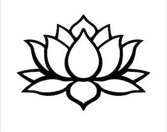 Lotus Flower Outline, Lotus Flower Svg, Lotus Flower Drawing, Lotus Drawing, Lotus Flower Tattoo Design, Flower Svg Files, Lotus Logo, Lotus Flower Art, Flower Cut Out