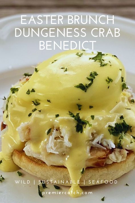 Waffle Eggs Benedict, Fresh Dungeness Crab Recipes, Crab Meat On English Muffins, Crab Hollandaise Sauce, Fresh Crab Meat Recipes, Fresh Crab Recipes, Crab Benedict Recipe, Eggs Benedict Hollandaise, Crab Eggs Benedict