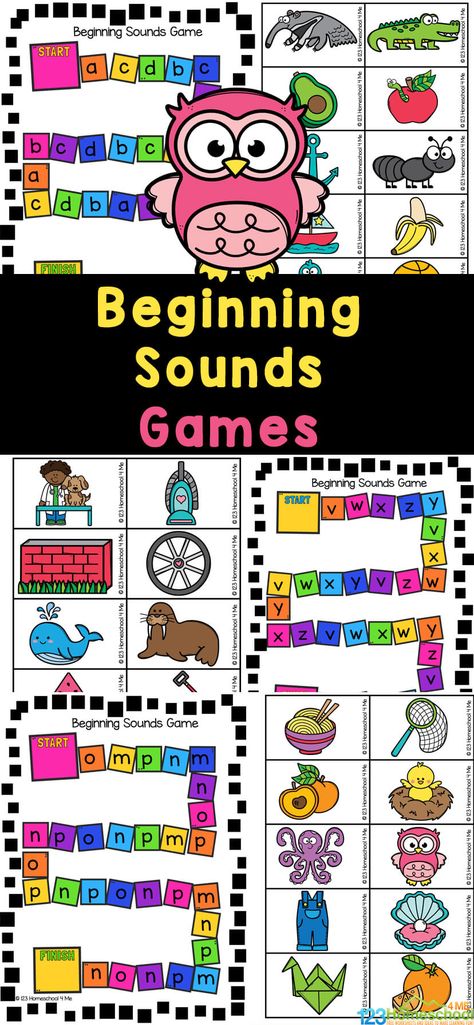 Teaching Letters And Sounds Kindergarten, Beginning Sound Games, Beginning Sounds Games, Alphabet Sound Activities, Alphabet Games For Kindergarten, Initial Sounds Games, Sound Alphabet, Beginning Sounds Activities, Initial Sound Activities