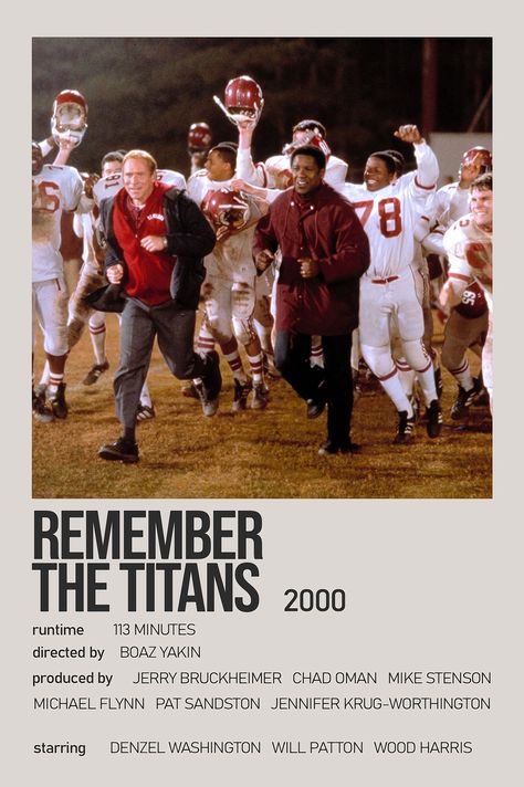 Remember The Titans Poster, Remember The Titans Movie Poster, Remember The Titans Movie, Titans Aesthetic, Emily Core, Movie Watchlist, Comfort Books, Summer Movie Night, Fall Movies