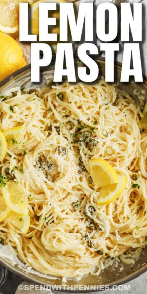 Dress this lemon pasta up with basil, or serve it as-is for a simple snack or side dish. Everyone will be sure to enjoy the creamy garlic & butter sauce. #spendwithpennies #lemonpasta #entree #sidedish #recipe #sauce #recipes #cream #butter #garlic Creamy Lemon Pasta, Homemade Focaccia Bread, Recipe Sauce, Quick Pasta Dishes, Lemon Garlic Pasta, Quick Pasta, Garlic Cream Sauce, Chicken Spinach, Cream Butter