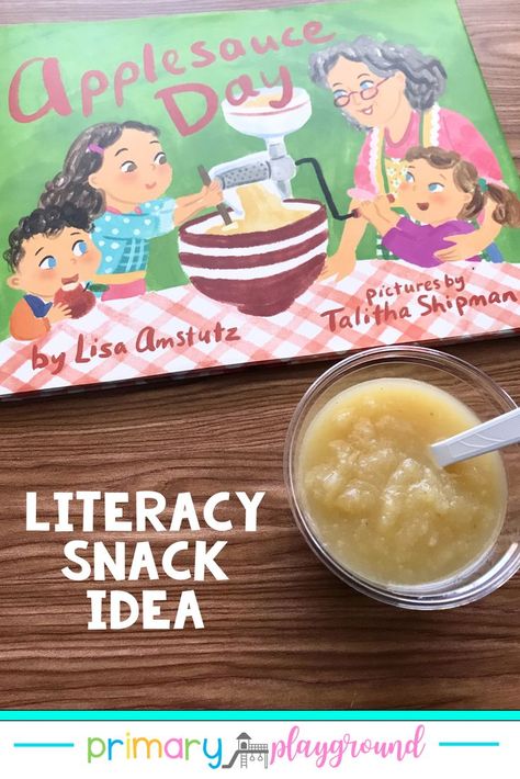 Books And Food, Preschool Cooking, Theme Snack, How To Make Applesauce, Cooking In The Classroom, Apple Preschool, Apple Unit, Apple Activities, Kindergarten Readiness