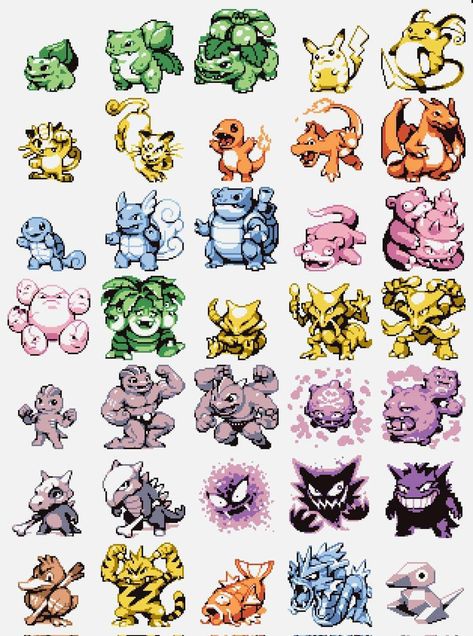 Pokemon Sprites Pixel Art, Pokemon 2000, 151 Pokemon, Pokemon Sprites, Pixel Art Pokemon, Piskel Art, Pokemon Perler Beads, Gold Pokemon, Pokemon Breeds