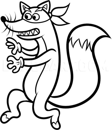 Swiper Dora, 90s Coloring Pages, Dora Characters, Dora Drawing, Swiper No Swiping, Dora Coloring, Fox Coloring Pages, Dora And Friends, تزيين دفاتر