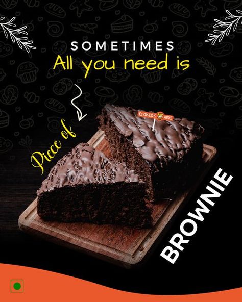 Brownie Creative Ads, Brownie Advertising, Dessert Ads, Cafe Creative, Cafe Branding Design, Coffee Advertising, Creative Post, Restaurant Patio, Cafe Branding