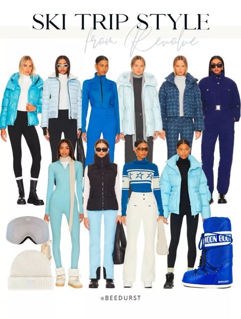 Shop all of these adorable Blue Ski Outfits From Revolve through the link below! Ski Trip Outfits, Ski Trip Fashion, Ski Trip Essentials, Trip Outfit Ideas, Trip Fashion, Ski Trip Outfit, Ski Outfits, Trip Outfit, Womens Winter Fashion Outfits