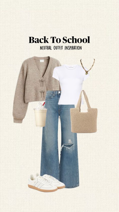 Back to school outfit inspiration 📚 #neutral #backtoschool #outfits #ootd #viralshuffle #fypshuffle #cleangirlaesthetic #preppy #schoolfit Backtoschool Outfits, School Outfit Inspiration, Dark Academia Outfit, Back To School Outfit, School Fits, Neutral Outfit, Back To School Outfits, School Outfit, Dark Academia