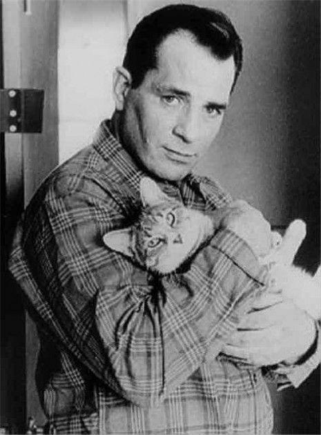 Jack Kerouac and his cat Tyke. Celebrities With Cats, Men With Cats, Purring Cat, Joey Ramone, Albert Schweitzer, Charming Quotes, Photo Star, Allen Ginsberg, Michael Bolton