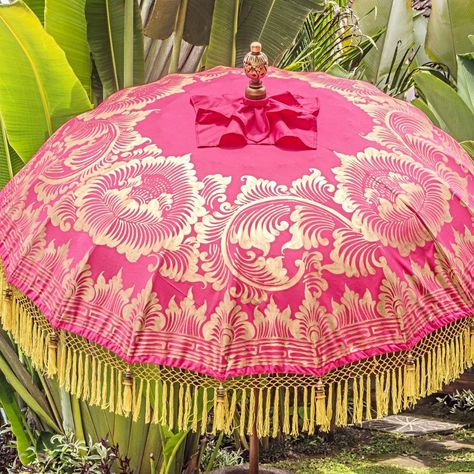 Bali Garden, Umbrella Decorations, Garden Parasols, Garden Umbrella, Parasol Base, Alfresco Dining, Modern Textiles, Umbrellas Parasols, Lotus Design