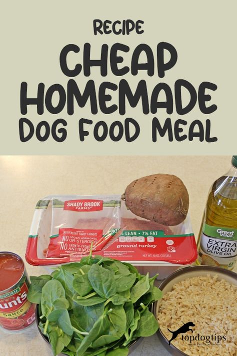 Quick Dog Food Recipes, Diy Dry Dog Food, Large Batch Homemade Dog Food, Cheap Homemade Dog Food, Puppy Food Recipes, Grain Free Dog Food Recipe, Dog Food Homemade, Easy Homemade Dog Food, Dog Meals