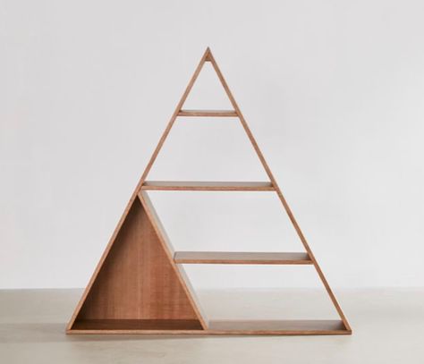 Triangle Bookshelf, Urban Outfitters Furniture, Furniture Apartment, Kitchen Dining Living Room, Triangular Prism, Triangle Shelf, Plant Shelf, Kitchen Dining Living, Apartment Furniture