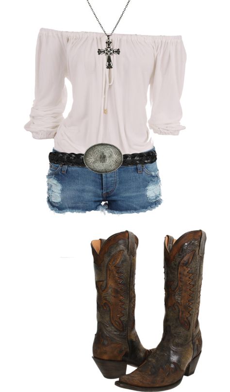 "your bf will have bragging rights. :)" by carlalanwhite ❤ liked on Polyvore Country Girl Outfits, Mode Rockabilly, Country Style Outfits, Cute Country Outfits, Looks Country, Country Girls Outfits, Country Girl Style, Country Fashion