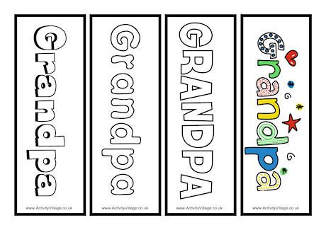 Grandpa bookmarks Coloring Bookmarks Free, Grandparents Day Activities, Grandparents Day Cards, Grandparents Day Crafts, Mini Booklet, Family Advice, Animal Templates, Grandma And Grandpa, Grandparents Day