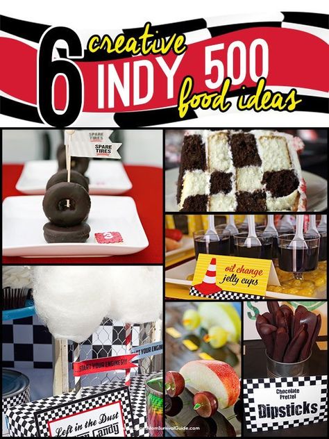 Gather your family, friends and kids to celebrate the Indy 500 in style with these Creative Indy 500 Food Ideas. Nascar Party Food, Indy 500 Party, Nascar Party, Car Food, Race Car Birthday Party, Race Party, Race Car Party, Themed Drinks, Themed Desserts