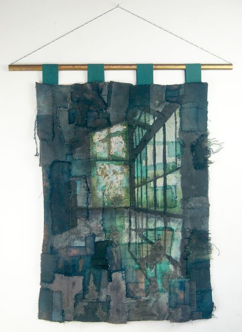 Textiles Inspired By Architecture, Places And Spaces Textiles, Ruth Norbury, Urban Textiles, Textile Experimentation, Hanging Textile Art, Vango Art, Art Timeline, Mixed Media Textile Art