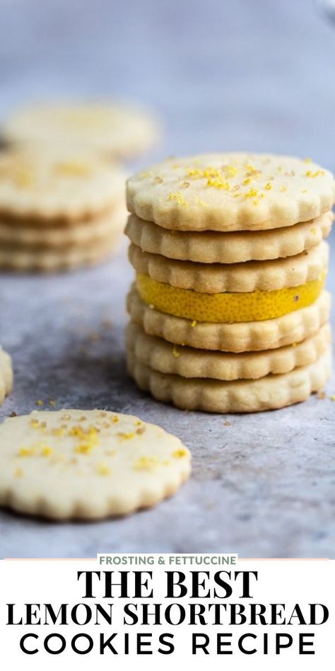 These lemon shortbread cookies are the perfect balance between sweet and sour! They are super light but bursting with fresh lemon flavor. One bite is all you need to be hooked on these cookies! Cookies With Lemon, Lemon Shortbread, Lemon Shortbread Cookies, Shortbread Cookie Recipe, Shortbread Recipes, Shortbread Cookie, Lemon Flavor, Desserts For A Crowd, Cookie Calories