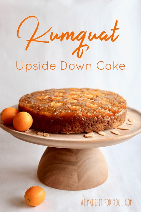 Kumquat Upside Down Cake - Ai made it for you Kumquat Upside Down Cake, Coconut Upside Down Cake, Marajuana Recipes, Frost A Cake, Herring Recipes, Kumquat Recipes, Mug Of Coffee, Upside Down Cake, Moist Cakes